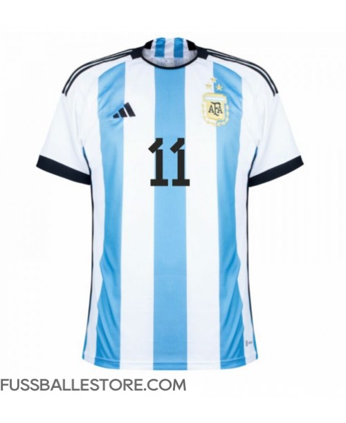Günstige Argentinien Angel Di Maria #11 Heimtrikot WM 2022 Kurzarm
